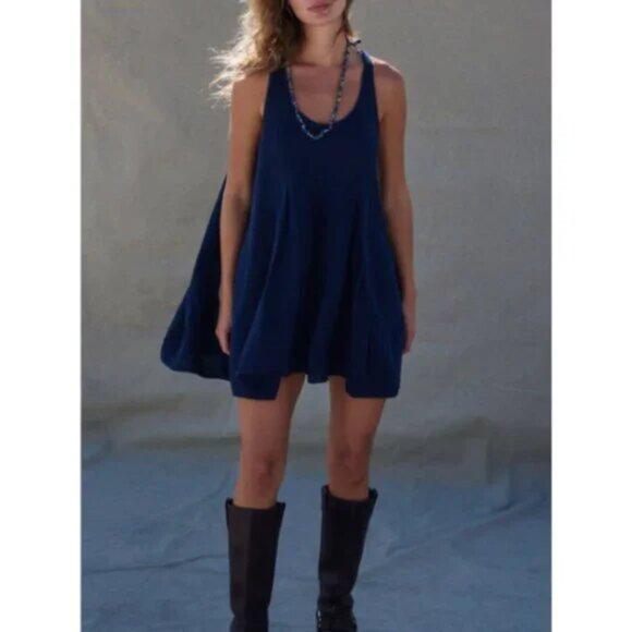 FREE PEOPLE Pina Colada Tunic / Navy Academy M - Picture 3 of 5